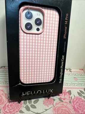 Pink Gingham iPhone 14 Pro Case - by  Hello Lux